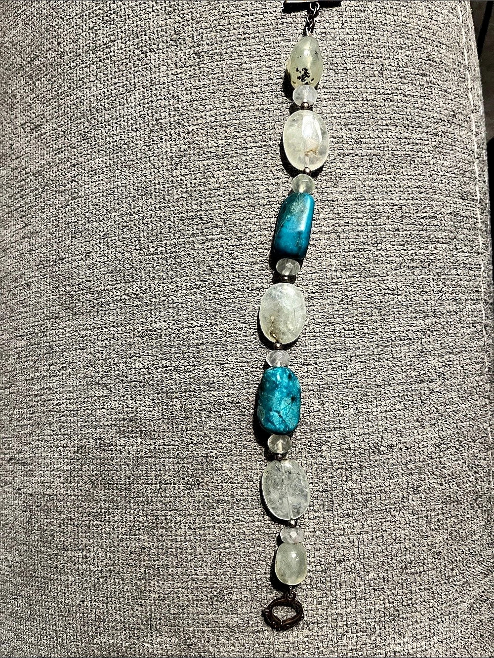 Barse Beaded Toggle Bracelet in Blue & Green